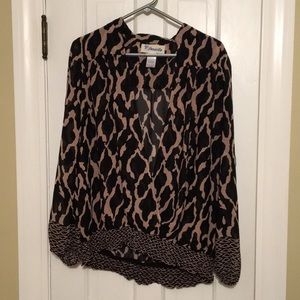 Pink and black blouse